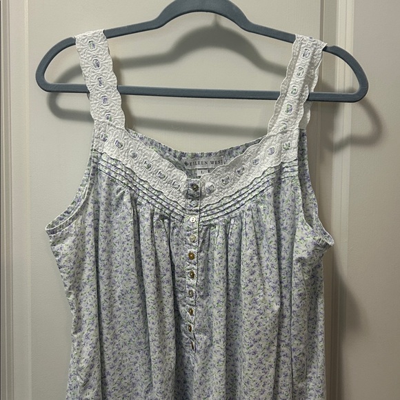 Eileen West Blue Floral Chemise - Picture 2 of 7